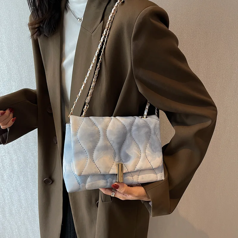 Trend New Fashion Shoulder Bag Simple Retro Leisure Chain Design Handbag for Women Texture Female Crossbody Small Square Bags