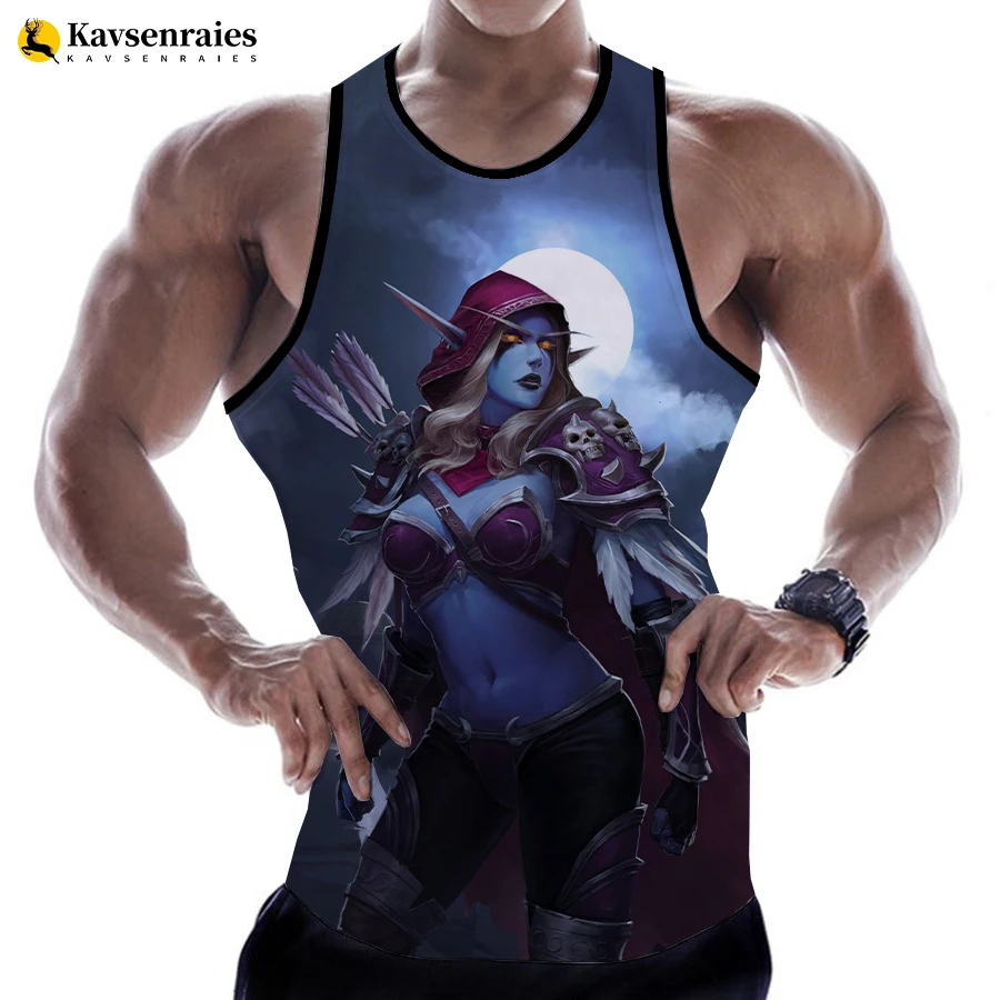 

Лидер продаж, Популярные майки с 3D принтом для игр Warcraft, мужской жилет, Женская Повседневная футболка без рукавов в стиле Warcraft, топы большого размера в стиле хип-хоп