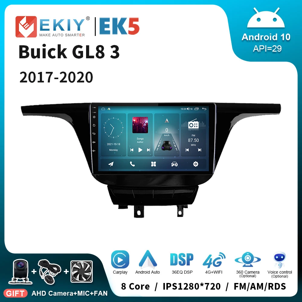 

EKIY EK5 Car Radio Android Auto For Buick GL8 3 2017 - 2020 Screen Multimedia Video Player Carplay Stereo GPS Navigation 4G WIFI