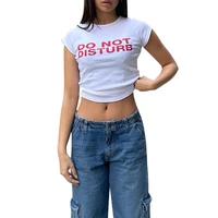 letter print t shirt womens navel exposed summer emo girl crop tops slim 2000s fairy grunge streetwear harajuku goth t shirt