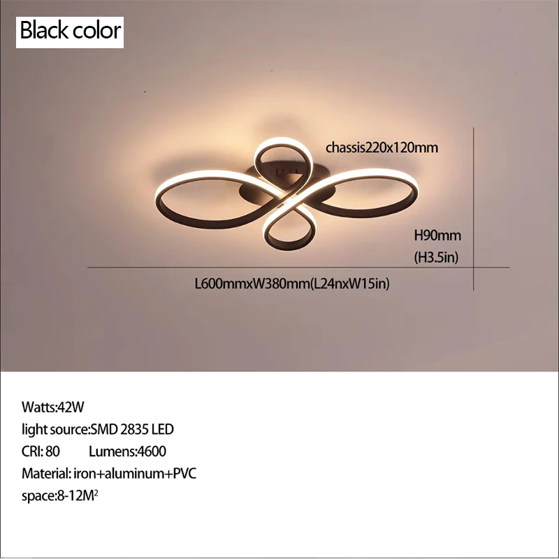 

Потолочная люстра QIRUIMEI чёрно-белая