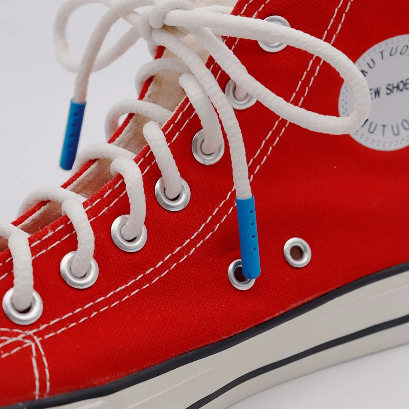 Weiou 20pcs Skin Feeling Paint Metal Aglets Front Fashion Lace Tips Canvas Rope Ends 22.7*4.8mm Solid Bright Color Heads Bulk