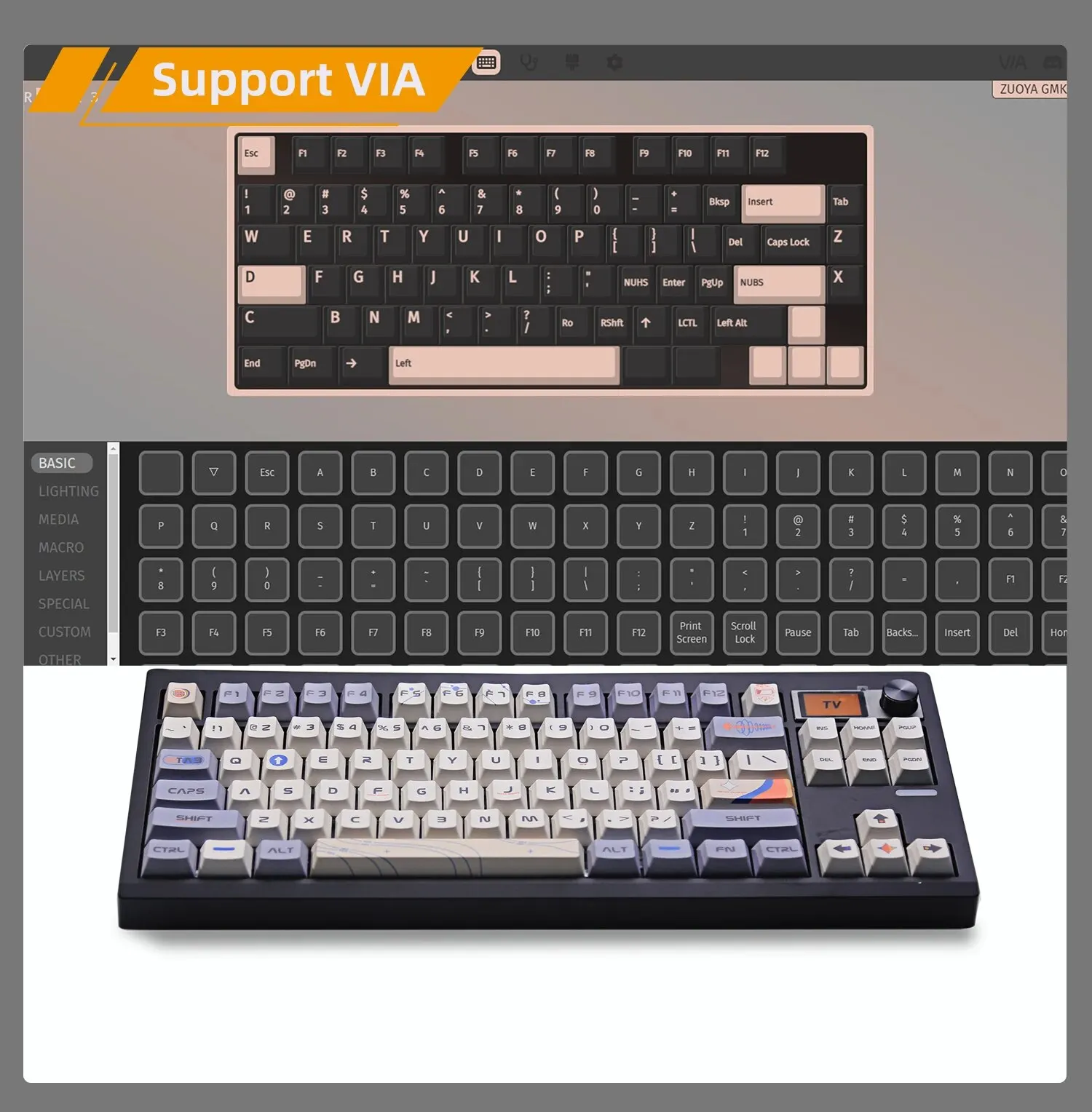 Механическая Игровая Клавиатура GMK87 RGB-подсветка Горячая Замена VIA
