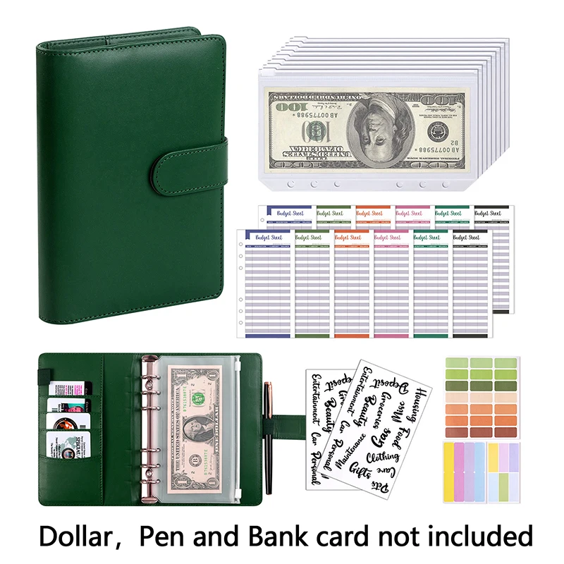 Бюджетная папка из искусственной кожи с карманами для конвертов наличных денег