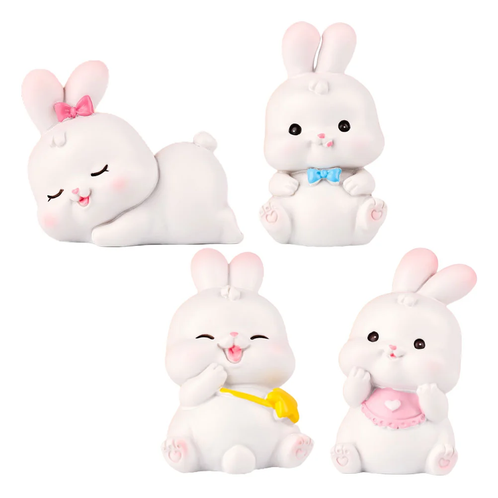 

Chicks Mini Figurine Miniature Bunny Easter Cake Landscape Micro Topper Cupcake Animals Statue Figure Resin Decor Table