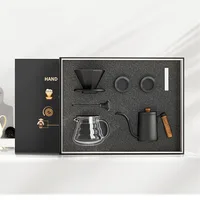 Stainless Steel + Ceramic  Hand-Brewed Coffee Gift Box Set Coffee Pot 7-Piece Holiday Coffee Gift Set Drip Coffee Appliance