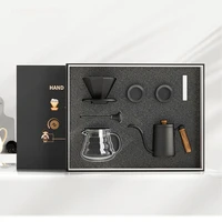stainless steel ceramic hand brewed coffee gift box set coffee pot 7 piece holiday coffee gift set drip coffee appliance
