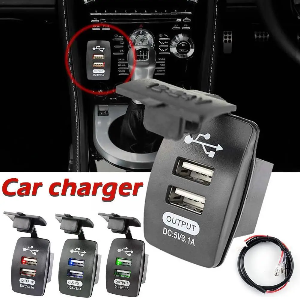 

Dual Usb Power Charger Socket Adapter Waterproof With Fast Voltmeter Charge Quick Switch Adapter D2o8