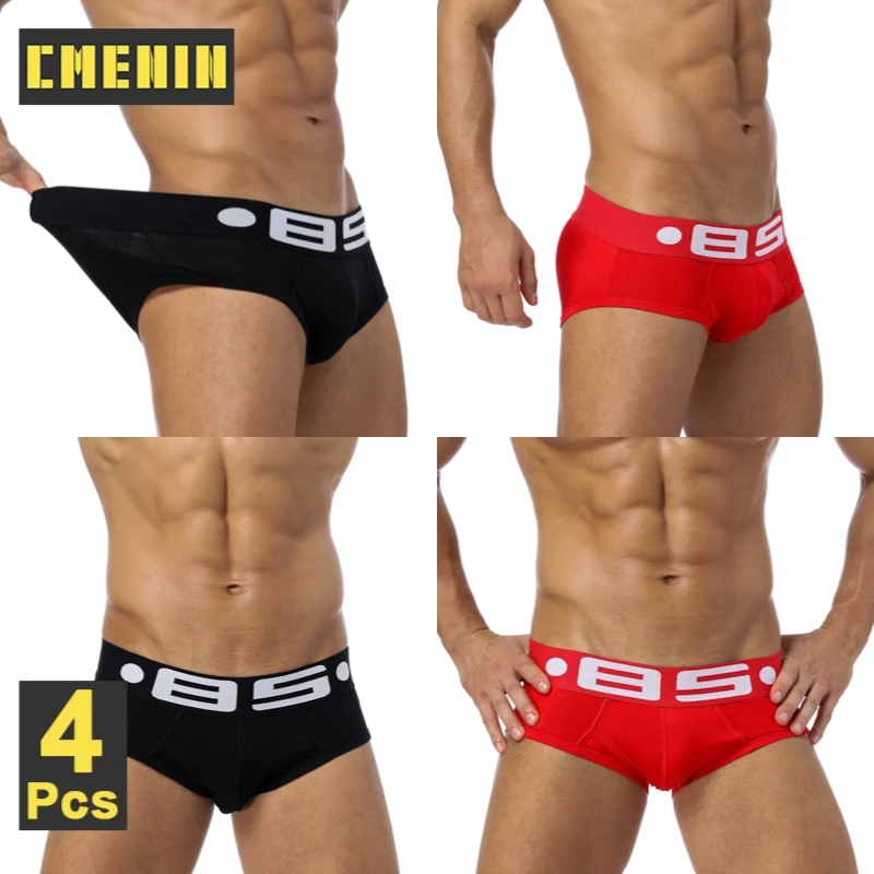 

4Pcs Quick Dry Jockstrap Underwear Man Brief Ins Style Cotton Slip Gay Sexy Men's Panties Briefs Men Underpants Calzoncillos