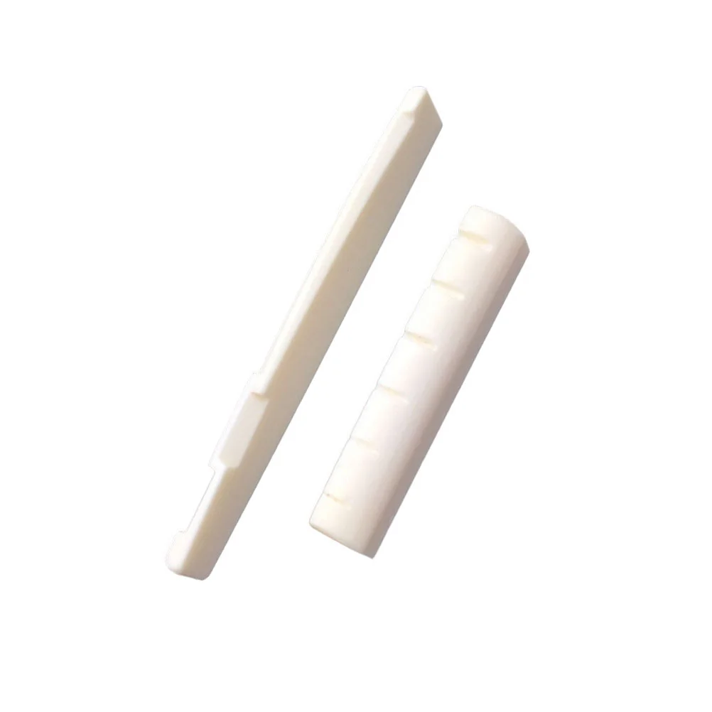 

2 Pcs Nuts Acoustic Guitar Saddle Nut Brass Fittings Bone Slotted Saddle Para Niños 6 String Bone Bridge Universal