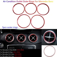 red air outlet vents decoration outer rings ac condition frame trim cover stickers for mercedes benz a b cla gla class w176 w177