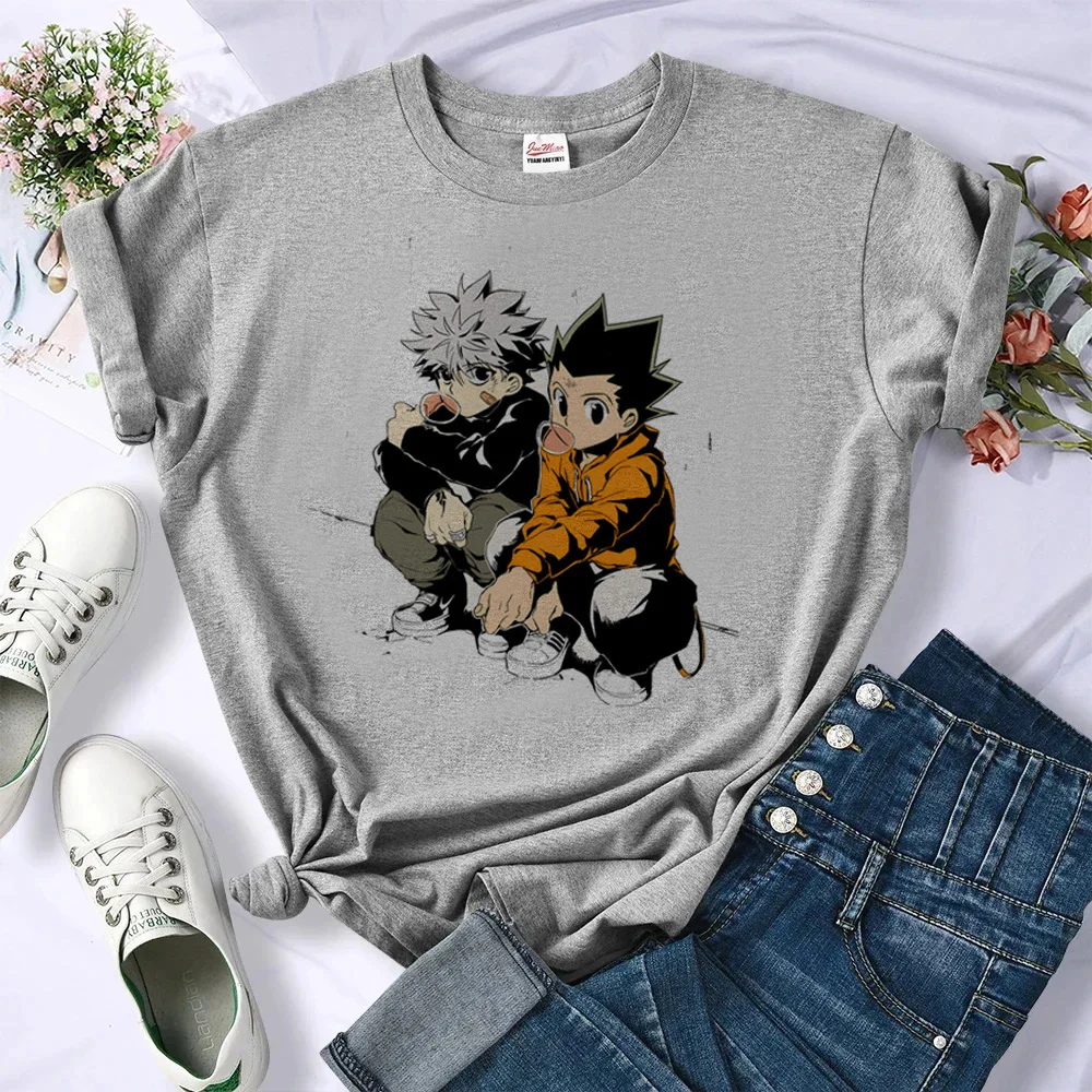 Фото Hunter x Hunter t-shirt female Gothic Punk Digital Pop Culture tshirt Vintage 2000s Punk Graphic streetwear Breathable №1