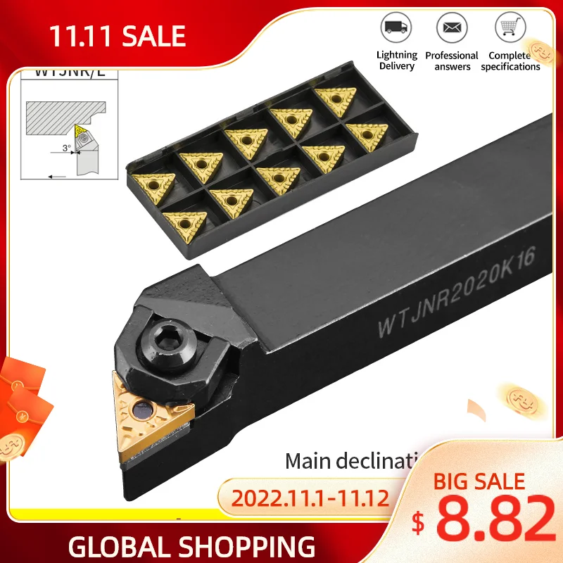 1 шт. WTJNR2020K16 WTJNR1616H16 резцы токарные WTJNR2525M16 внешний Triangul держатель токарного инструмента для машины типа TNMG карбидная вставка для токарного станка режущие инструменты набор токарный станок металлу - Топ-200 товаров с Али