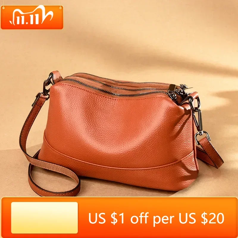 

100% Genuine Leather Handbags Women Bags Designer Soft Cowhide Ladies Crossbody Bag 2023 Fashion Luxury Female Shoulder Tote Bag