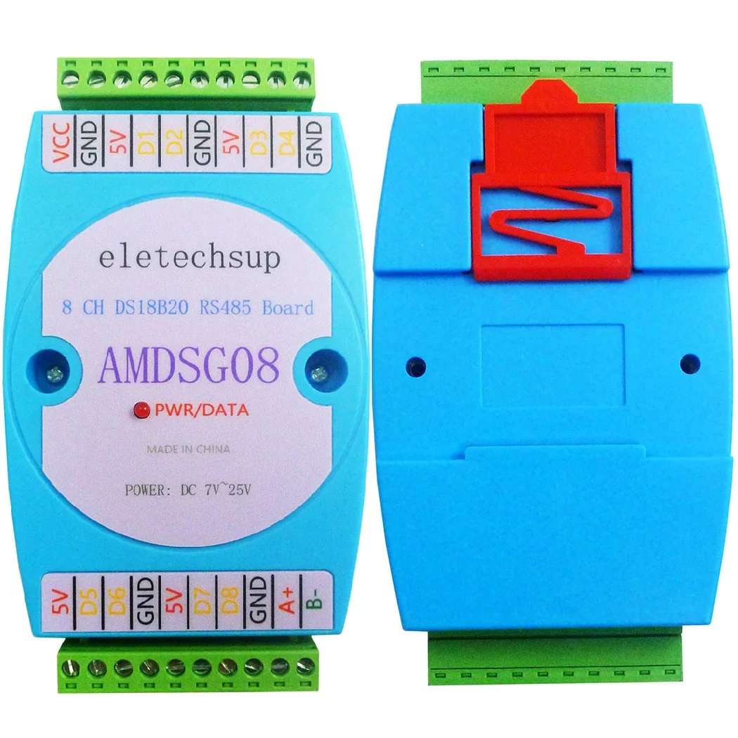 Модуль сбора температуры 8CH DS18B20 RS485 eletechsup