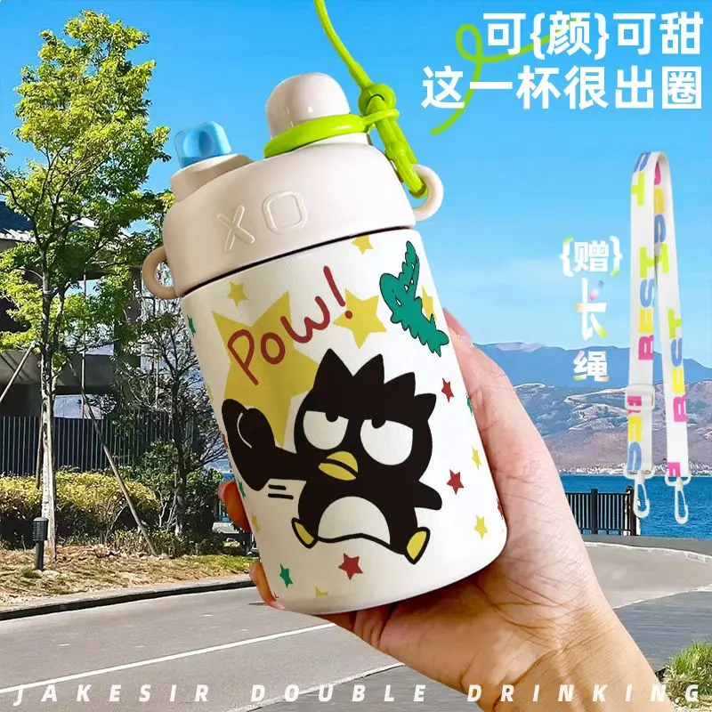 Новый Sanrio Kawaii Animation BadBadtz-maru милый термос большой емкости осенне-зимняя соломенная