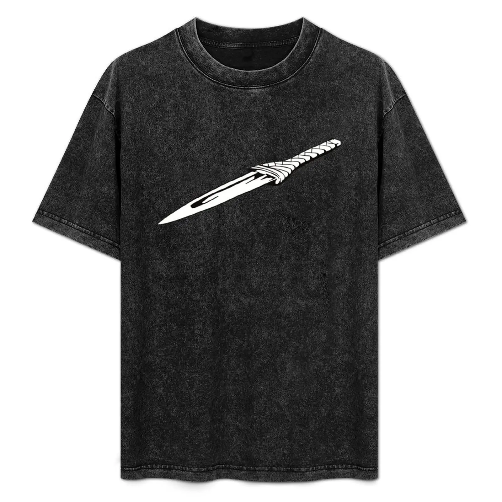 Футболка мужская летняя в стиле хиппи с принтом ножа и фигурок аниме