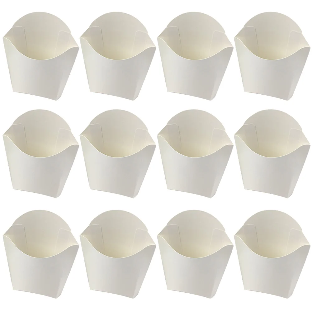 

50 Pcs Snack Rack French Fries Box Yogurt Ice Cream Party Cups Paper Portable Holder
