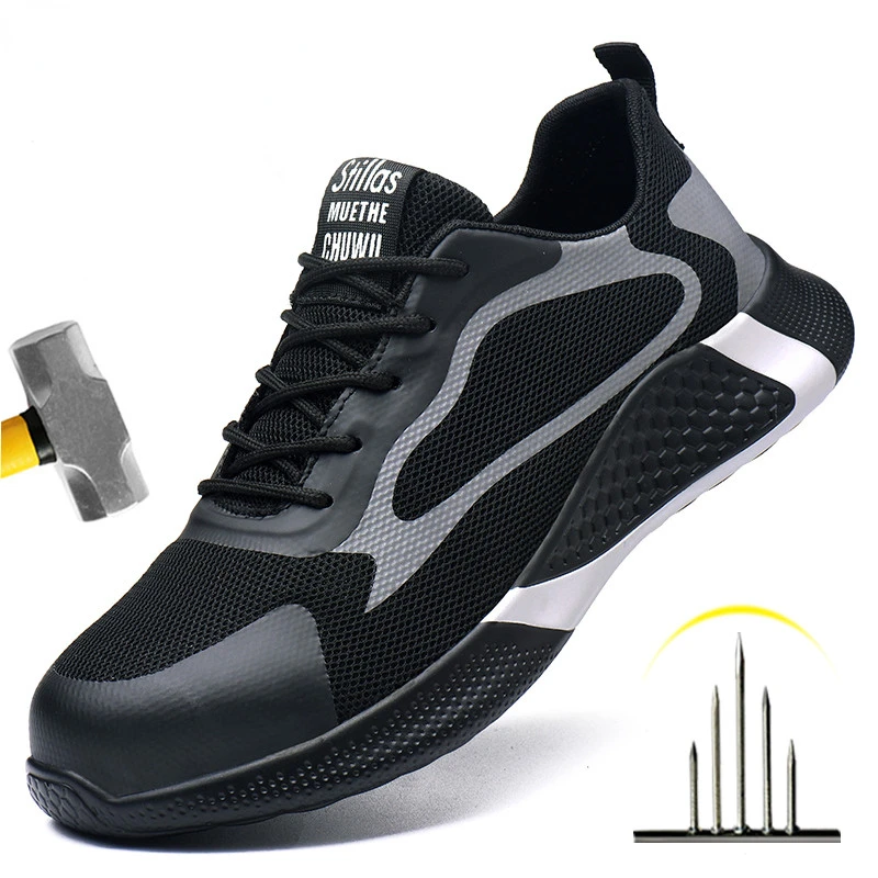 

Lightweight Safety Shoes Women Men Air Cushion Work Sneakers Steel Toe Shoes Indestructible Safety Boots Anti-smash Work Shoes