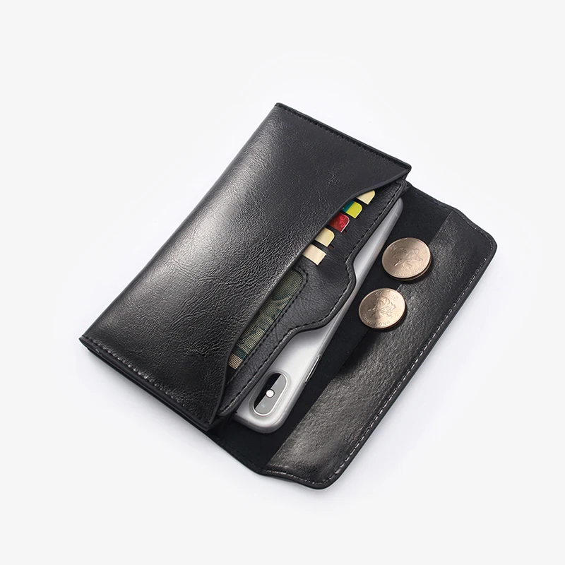 Ellovado Genuine Leather Wallet Woman Solid Color Flap Clutch Bag With Detachable Card Holder Minimalist Retro Soft Phone Purse