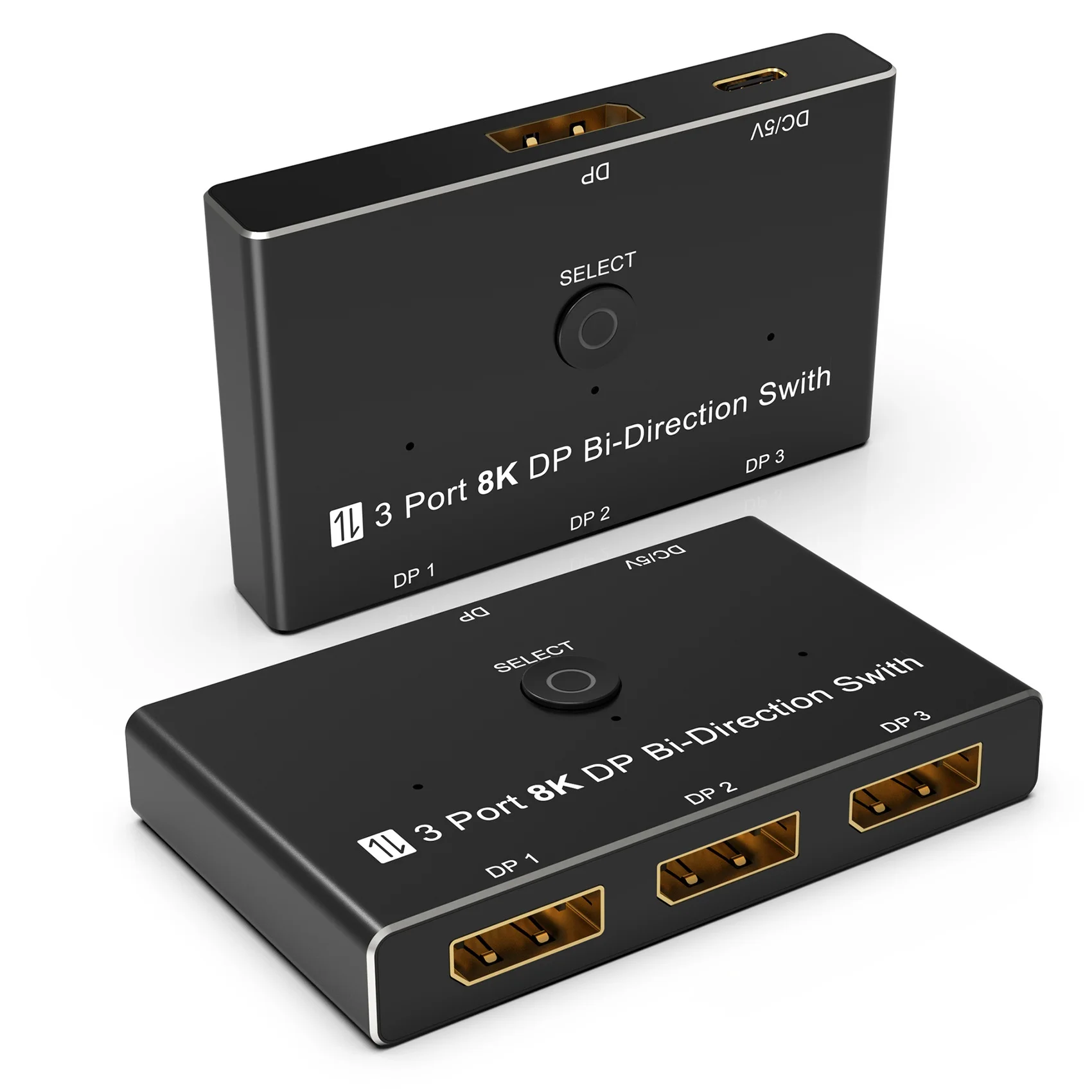 

DisplayPort 1.4 Splitter 1X3 Interchange Switcher 8K@30Hz HD Display 4K@144Hz Split Screen Converter