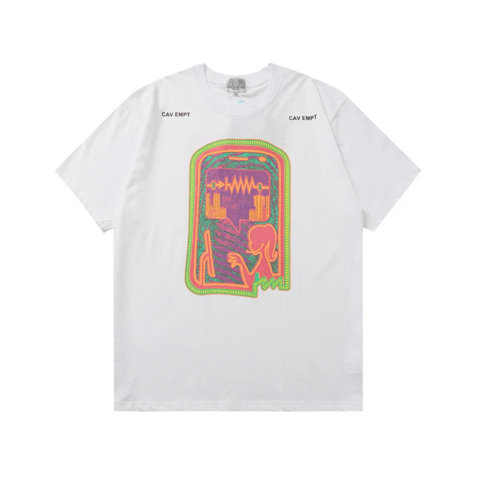 

Cav Empt T-shirt, summer men's and women's fashion trend brand tops (see front and back images for details)