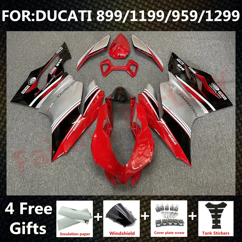 

Motorcycle Fairings Kit Fit for Ducati 899 1199 2012 2013 2014 Panigale 959 1299 2015 2016 2017 2018 full Fairing set red black