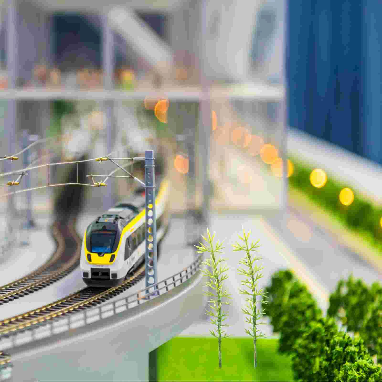 100 шт. пластиковая модель бамбуковых деревьев зеленого цвета 1:200 дерева пейзажная