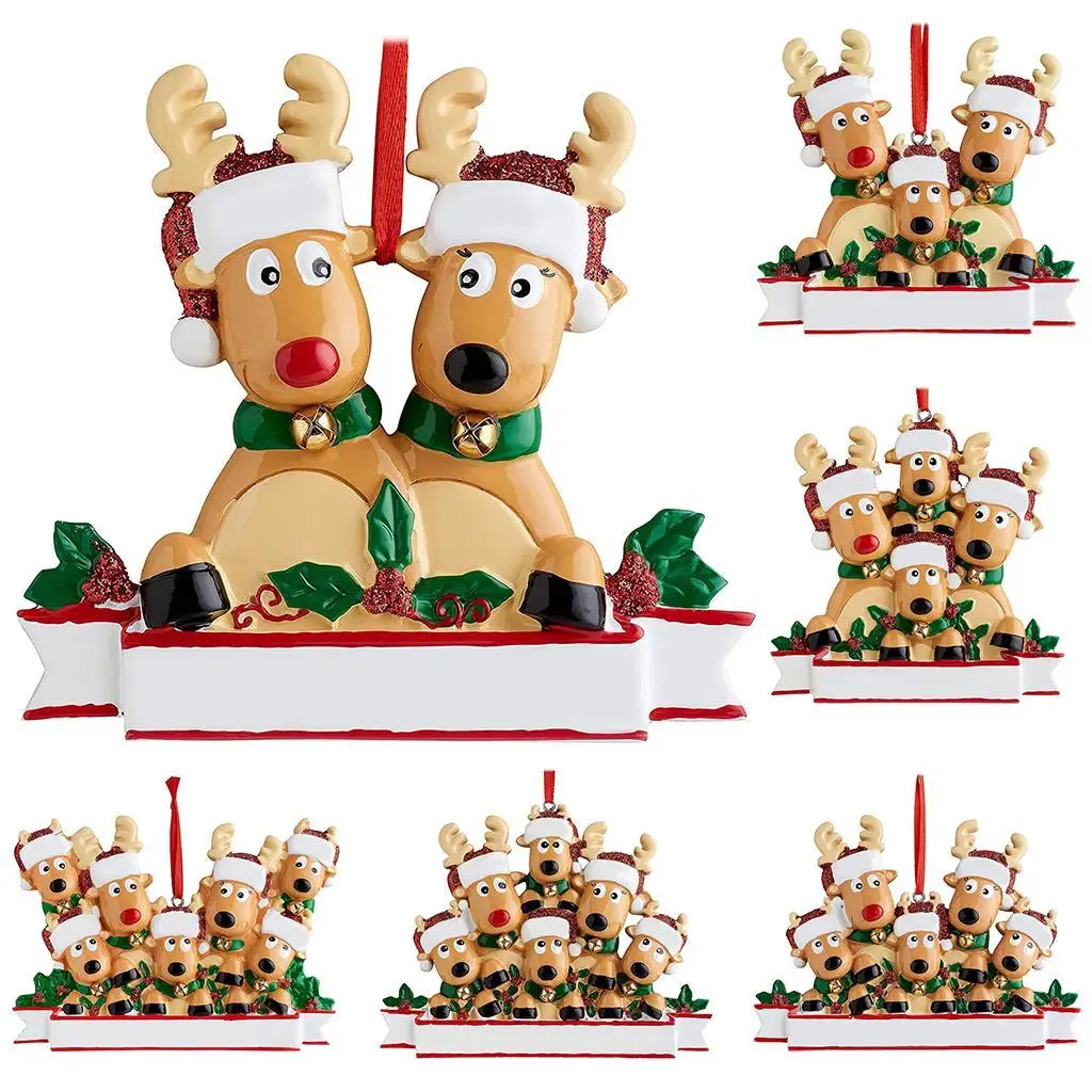 

Christmas Tree Hanging Ornaments Writable Reindeer Pendant w/ Strings Decor
