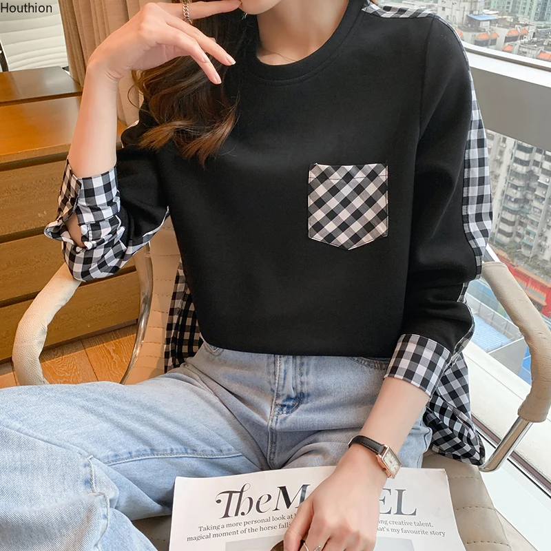 

Женский хлопковый свитшот с круглым вырезом и длинным рукавом