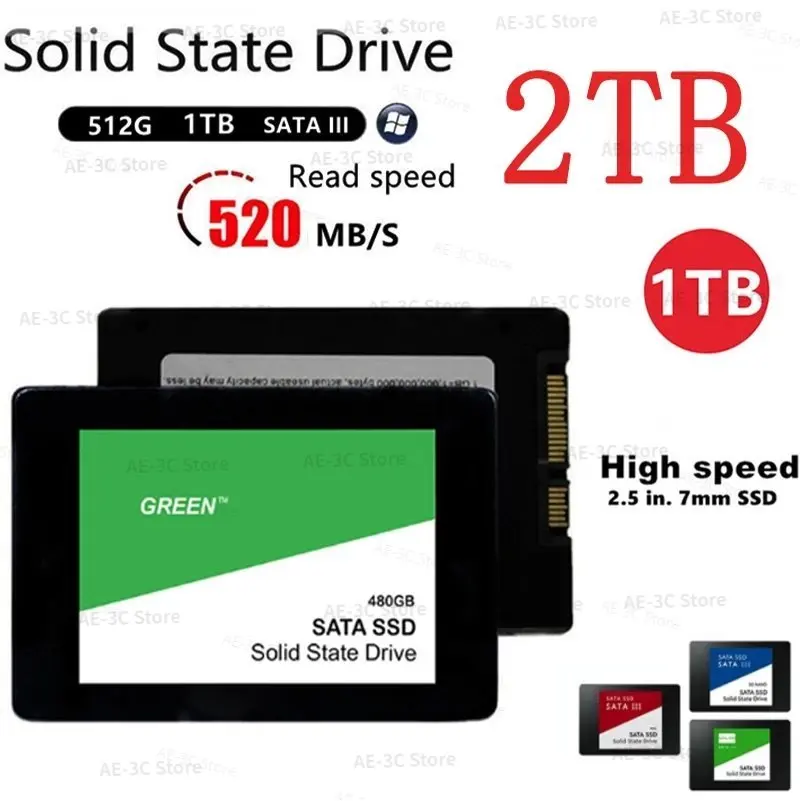 

2.5Inch SATA SSD High Speed SSD 120GB 240GB 480GB 500GB 512GB HD 1TB Internal SSD 2TB Solid State Drive For Laptop SSD Notebook