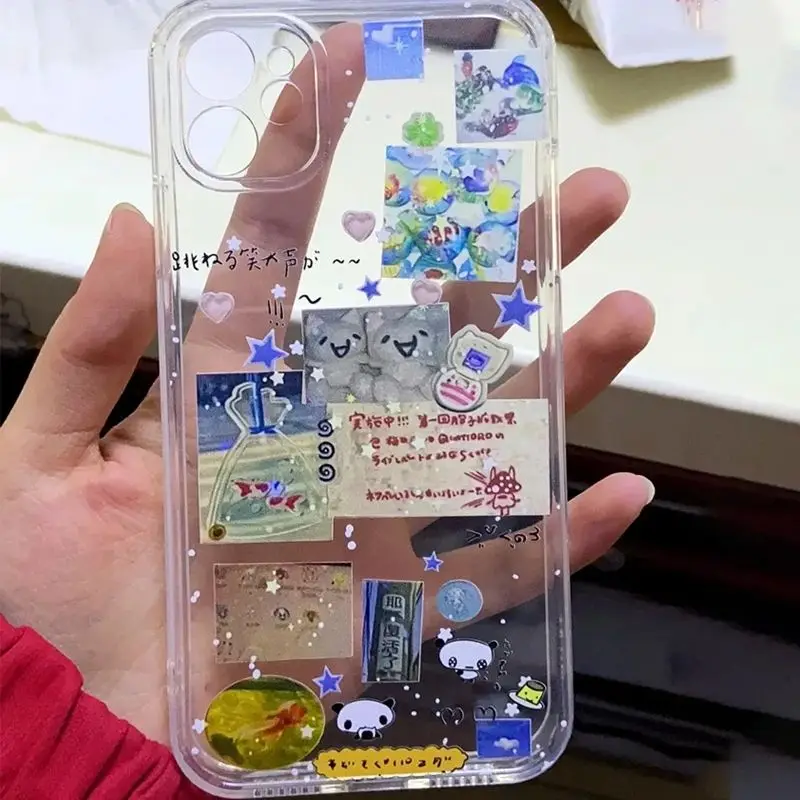 Корейский креативный чехол для телефона с граффити и звездами iPhone 16 15 14 13 12 11 Mini Pro