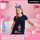 Dxtonплатье для девочек платье принцессы с бабочками Одежда для девочек с цветочной аппликацией платье с длинными рукавами для девочек детское платье в стиле пэчворк для девочек
