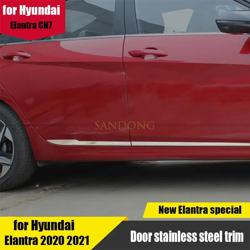 Modified new door stainless steel trim strip decorative exterior upgrade Hyundai Elantra Avante CN7 2020 2021 Modified new door stainless steel trim strip decorative exterior upgrade Hyundai Elantra Avante CN7 2020 2021