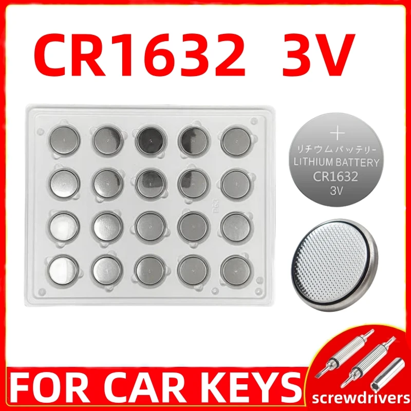 

200mAh CR1632 3V Lithium Battery 20/40pcs cr 1632 For Watch Car Remote Key Calculator DL1632 BR1632 LM1632 ECR1632 Button Cell