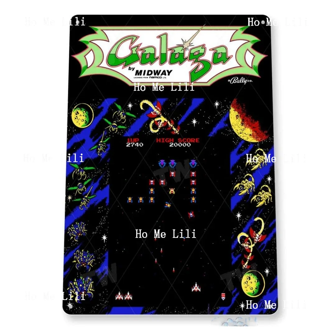 Аркадный магазин Галаги шатер для игровой комнаты настенный декор жестяной