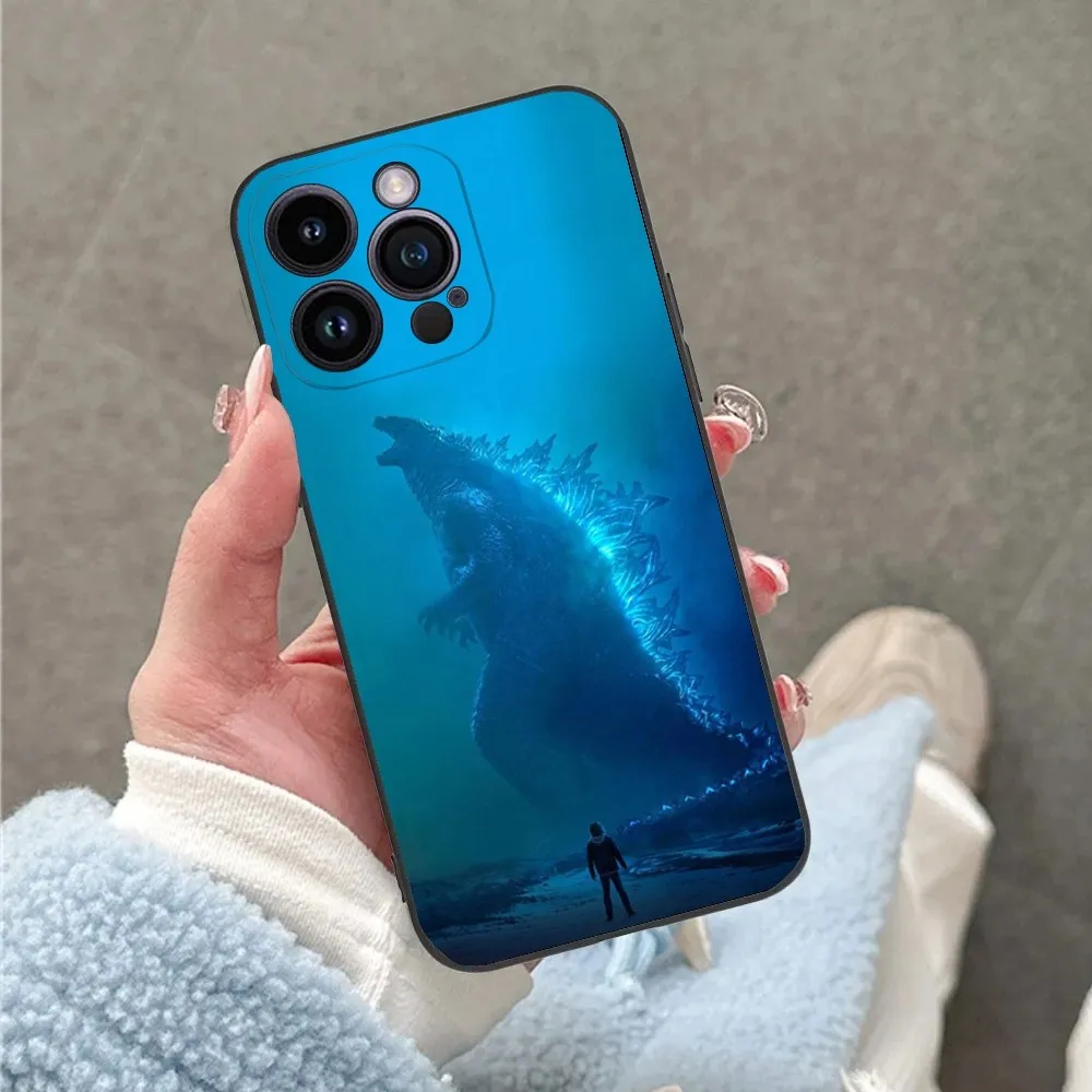 Japan Monster-G-Godzillas Phone Case For iPhone 16 15 14 13 12 11 Plus Pro Max XS X XR SE Mini 8 7 Soft Silicone Black Cover