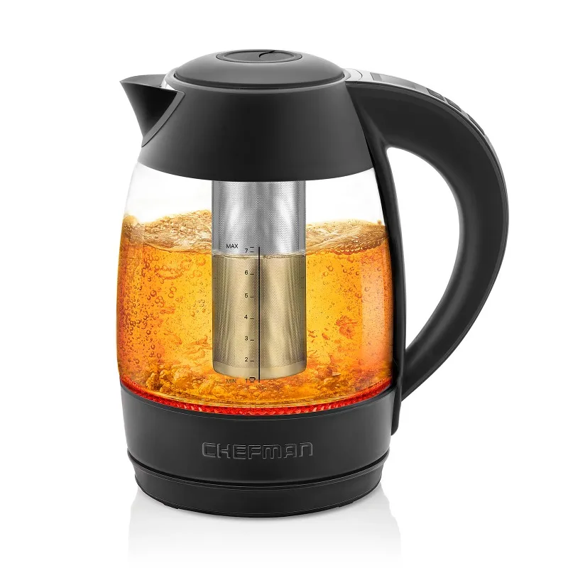 

Электрический чайник Chefman, 1,8 л, термометры, инфузор в комплекте, цифровой контроль, черный, 1500 Вт