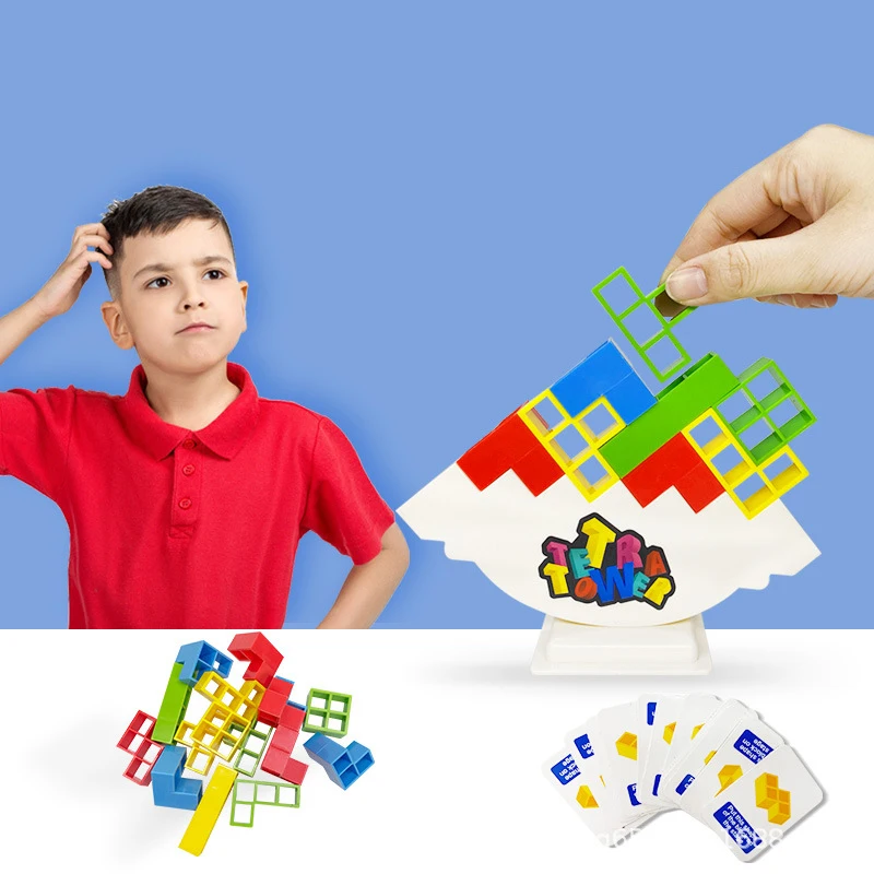 Игра Tetra Tower, штабелируемые блоки, штабелируемые строительные блоки, балансировочная головоломка, доска, сборные блоки, развивающие игрушки для детей и взрослых