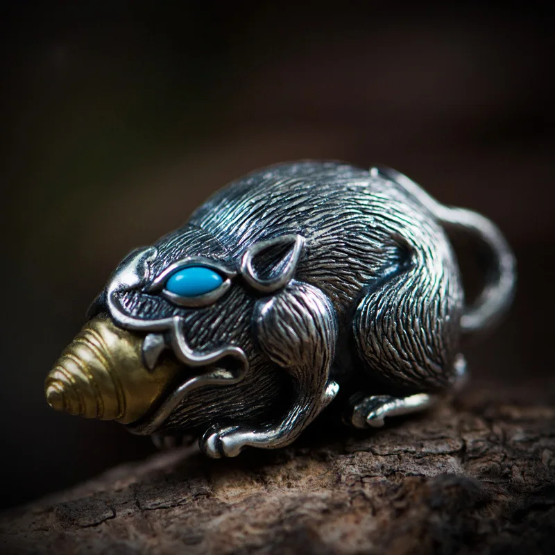 1PC Vintage Punk Mouse Necklace Fashion Weasel Pendant Party Jewelry Accessories Gift