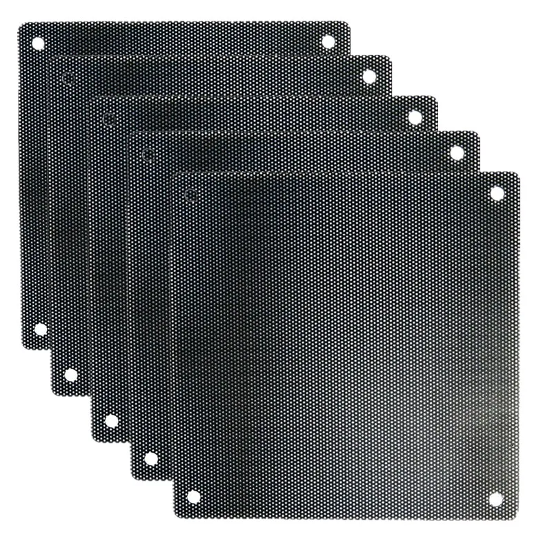 5 adet/grup siyah renk PVC bilgisayar kasası toz geçirmez örgü Fan toz ekran gazlı bez filtre 12x12cm