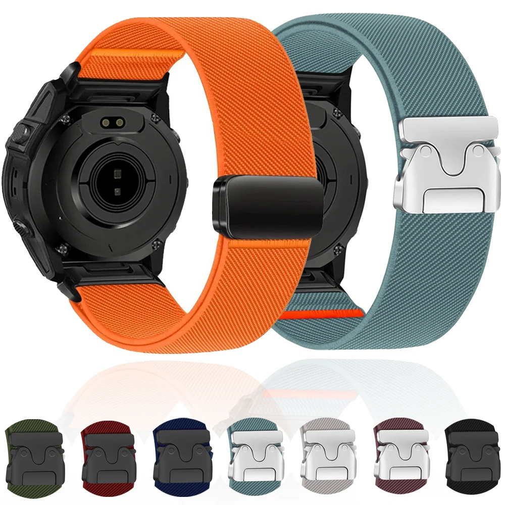Фото Нейлоновый ремешок 26 мм, 22 мм, 20 мм для Garmin Quatix 8/Tactix 8/Fenix 8 51 мм, 47 мм/E 7X Pro 6X, быстросъемный браслет для Forerunner 970, 965 №1