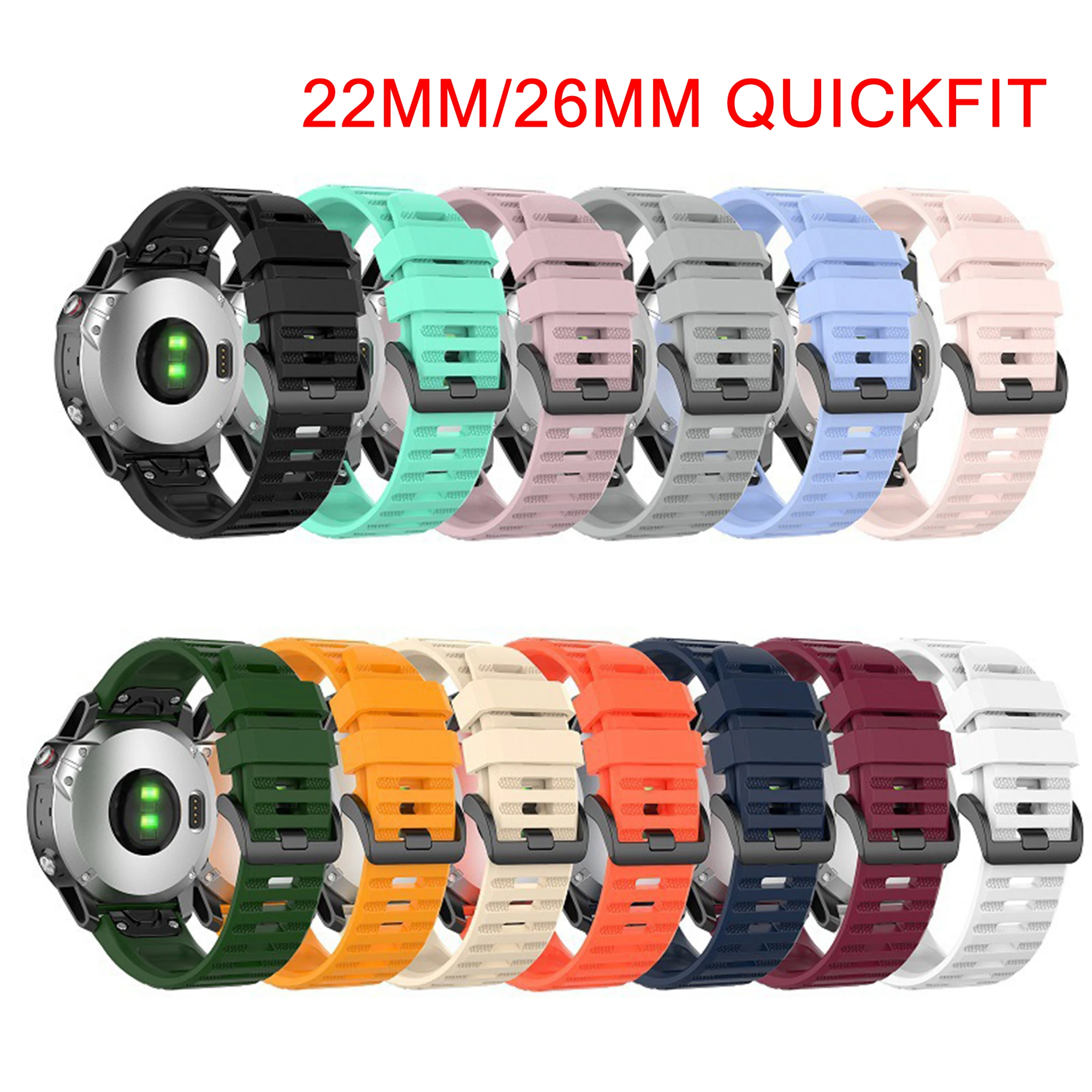 Фото QuickFit 26 мм 20 мм 22 мм ремешок для часов Garmin Fenix 7X 7 7S 6 6S 6X 5X 5 5S 3HR силиконовый ремешок быстросъемный легко подходит ремешок на запястье №5