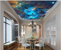 3d ceiling mural wallpaper custom photo fantasy space starry planet universe wallpaper for walls in rolls living room home decor