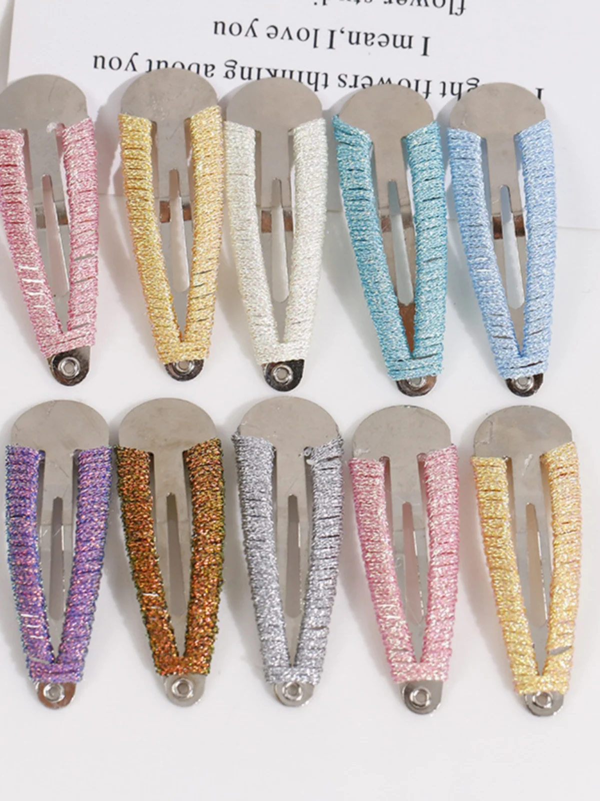 Изящные блестящие линии тканая обмотка овальный металлический эластичный зажим