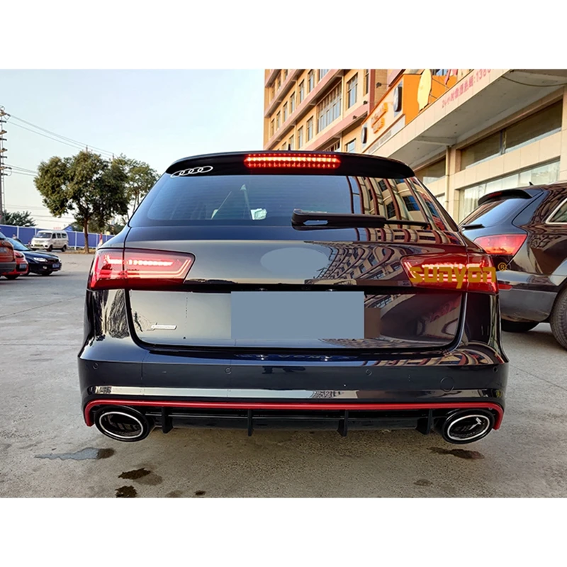 Задний бампер из полипропилена диффузор спойлер для Audi A6 S-line S6 Hatchback Avant Touring 2015-2018