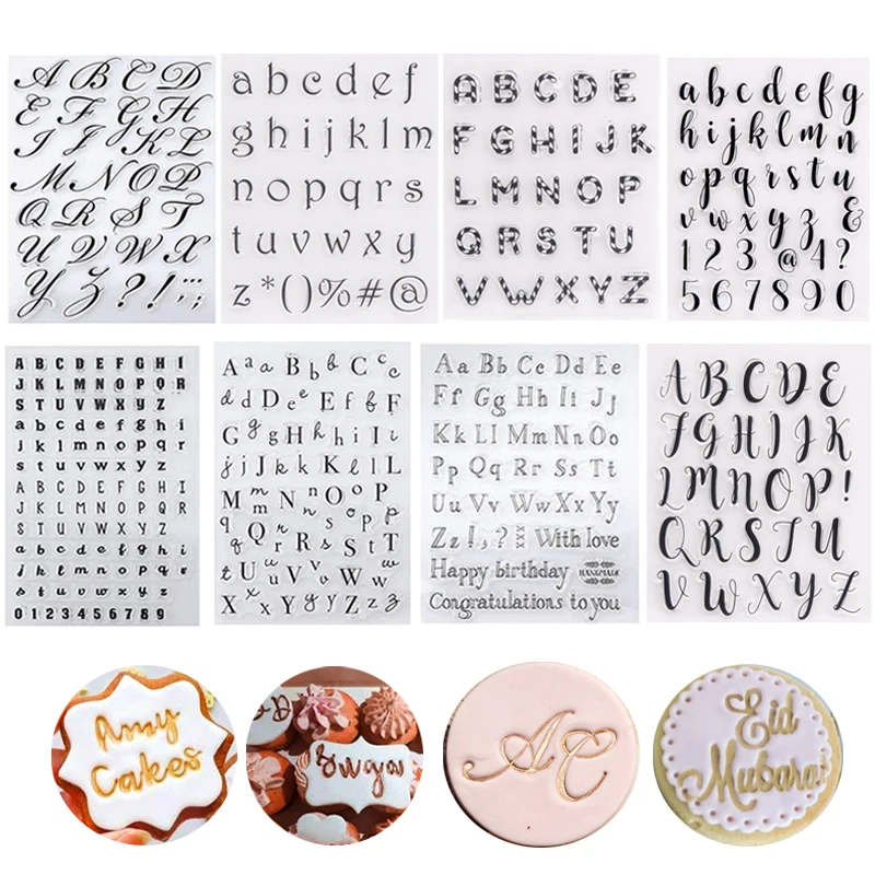 

Cake Decorating Tool Alphabet Fondant Cake Stamp Silicone Mold Letters Biscuit Fondant Mold Christmas Baking Tool Embosser Stamp