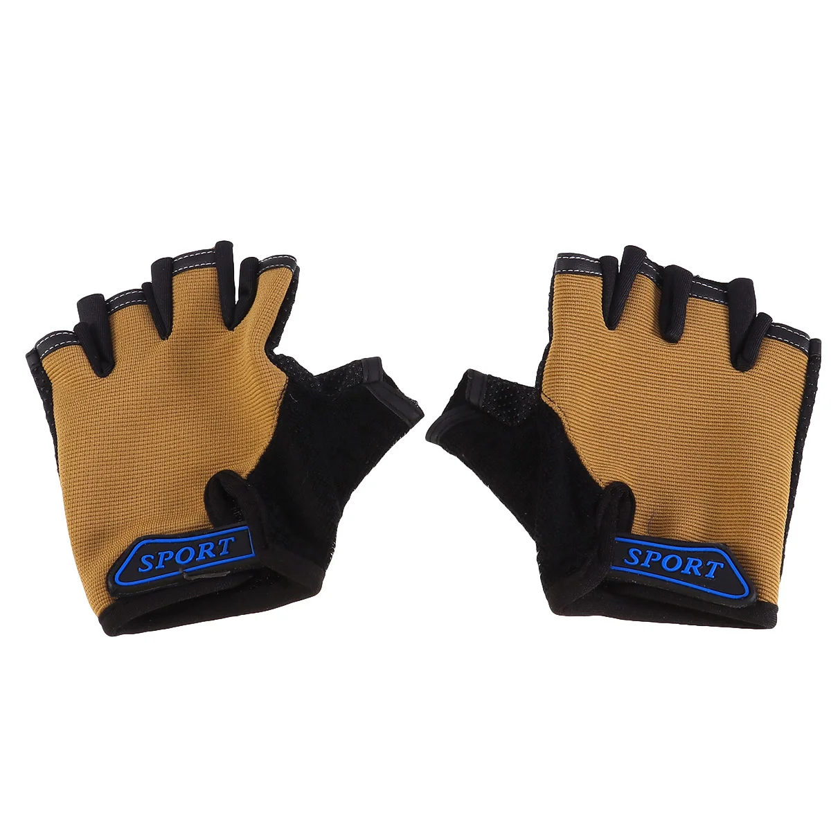 

1 Pair Kids Sports Half Finger Sports Mountain Climbing Gloves Cycling Gloves for Children (Sand Color)