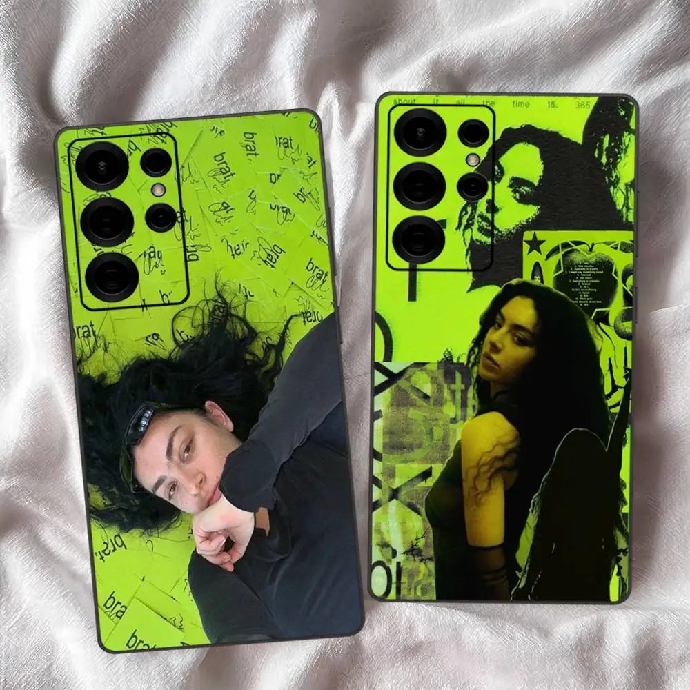 Фото Чехол для телефона C-Charli X-XCX BRAT Singer для Samsung S 24 fe 25 Ultra plus 20 lite 21 30 22 23 24 22 Ultra 5G Fundas №4