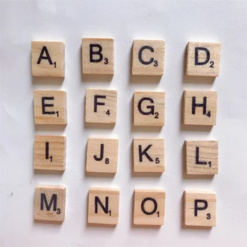 100Pcs Wood Letter Tiles Scrabble Letters for Crafts DIY Wood Gift Decoration Making Alphabet Coasters Scrabble Crossword Game 4